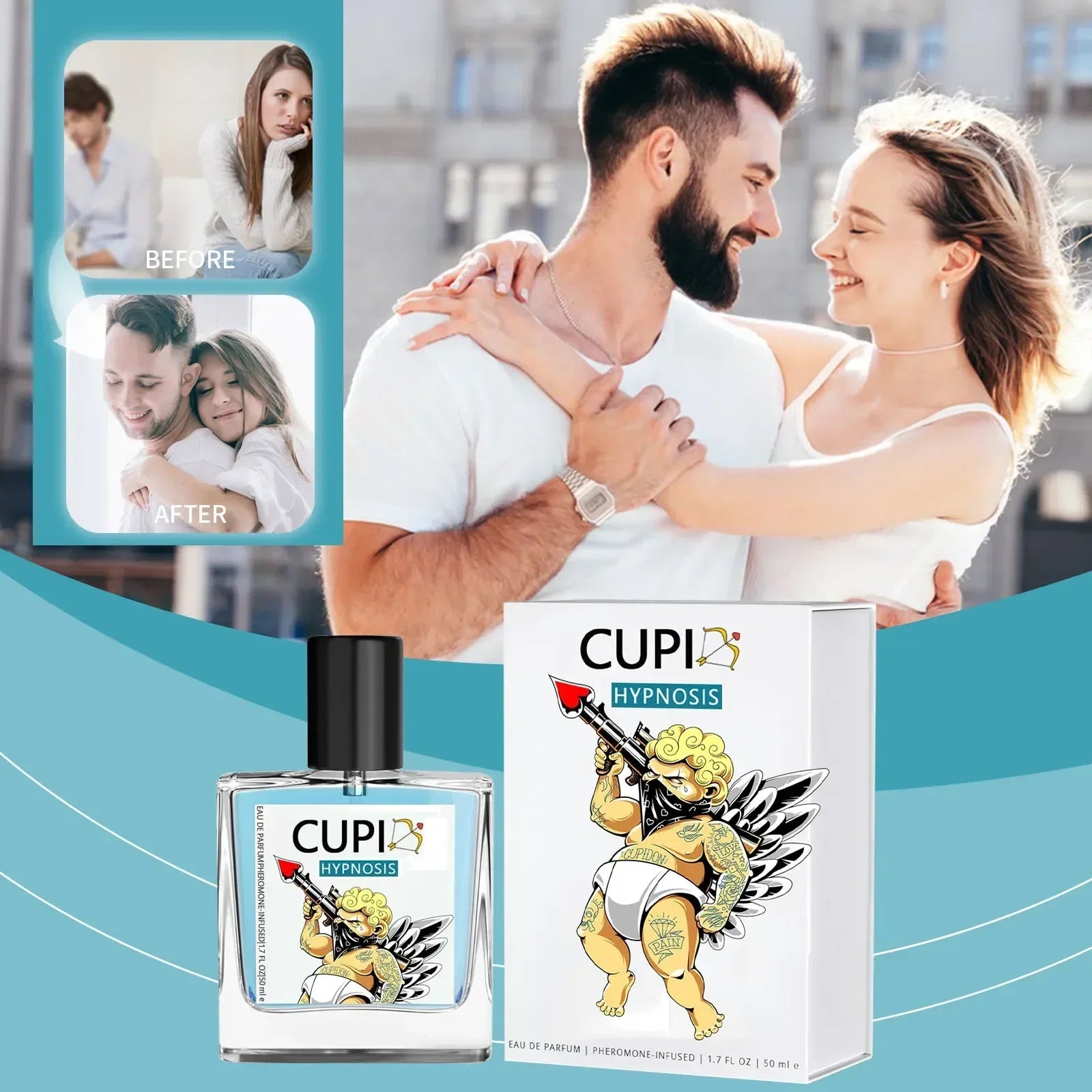 Cupid Hypnosis Perfume 50ML Original Pheromone Perfumes Long Lasting Cologne Light Fragrance