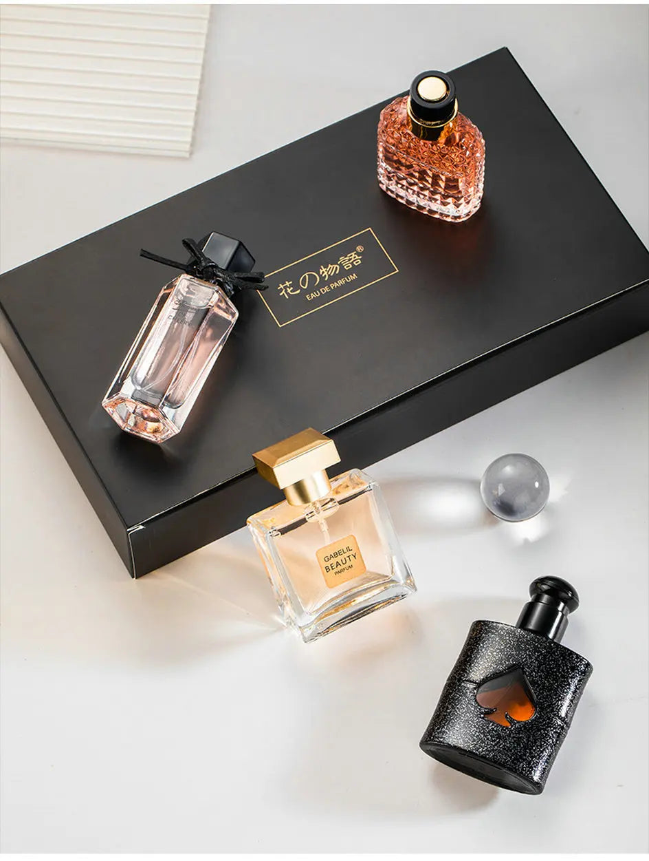 Coffret Cadeau Parfum Original 105 ml, Coffret Quatre Pièces, Parfum Frais et Longue Durée, Eau de Parfum, Parfum Floral Végétal, Parfum Frais