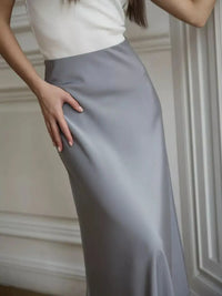 Simple and elegant satin skirt