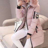 Warm Windproof Winter Coat Hooded Cotton Jacket with Zipper Pockets