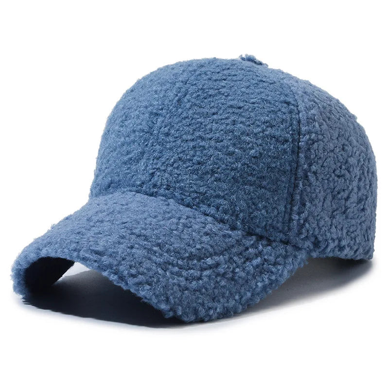 Solid Faux Lambswool Baseball Cap