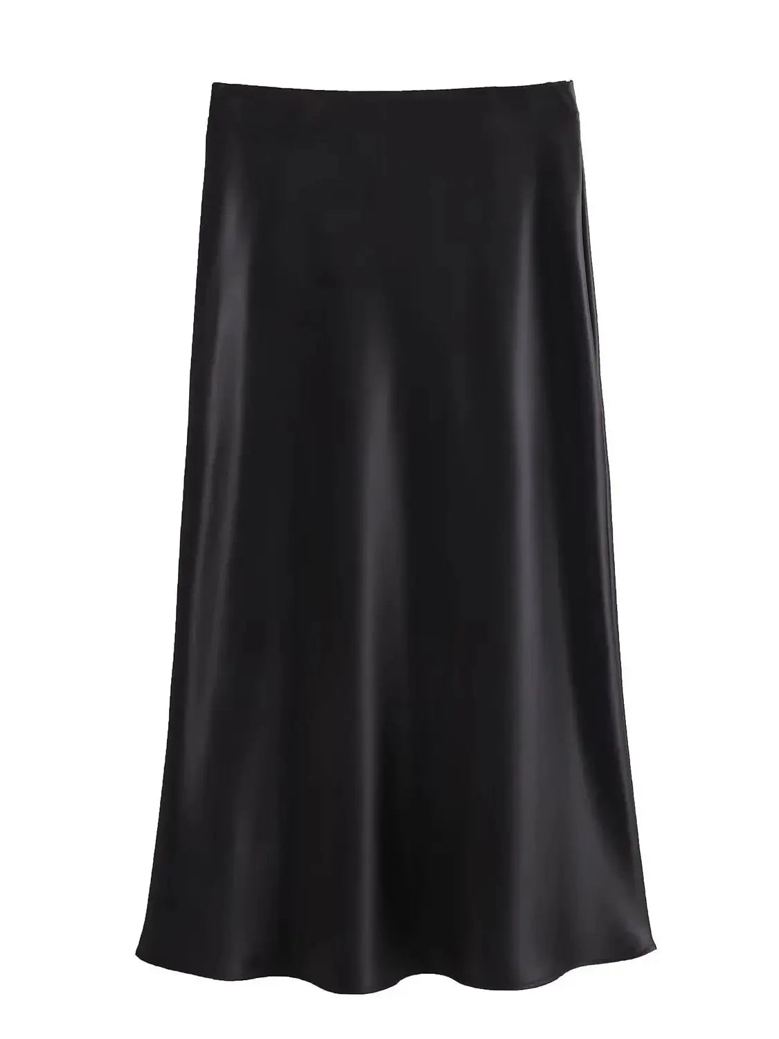 XNWMNZ Flowy Satin Midi Skirt