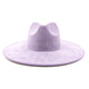 Suede fedora hat with heart shaped top, 3.75" brim