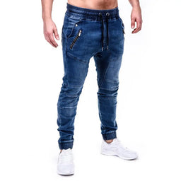 Jeans d'été pour hommes, jeans moto, jeans skinny, poches tendance, pantalon crayon en denim, pantalon en denim noué à la cheville