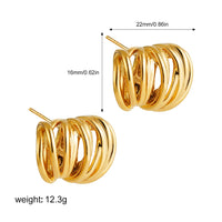 Gold Plated Textured Knot Twisted Geometric Stud Earrings