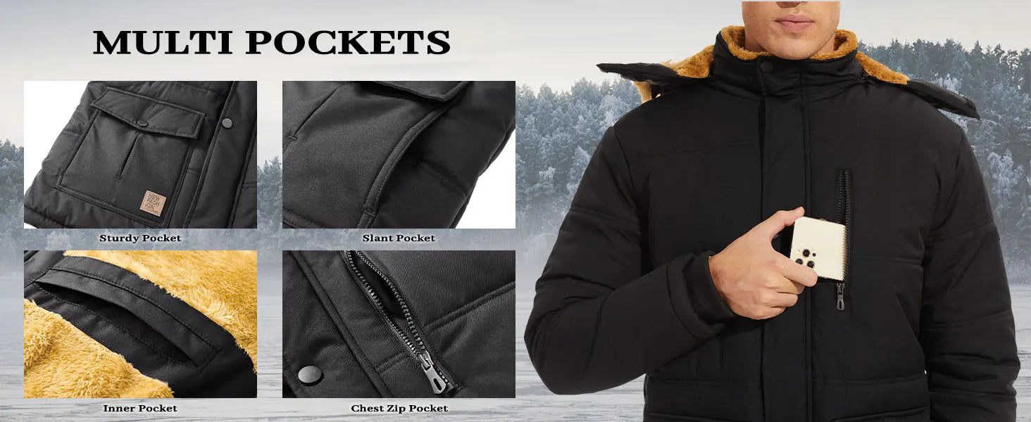 TACVASEN Fleece Lined Parka Jacket