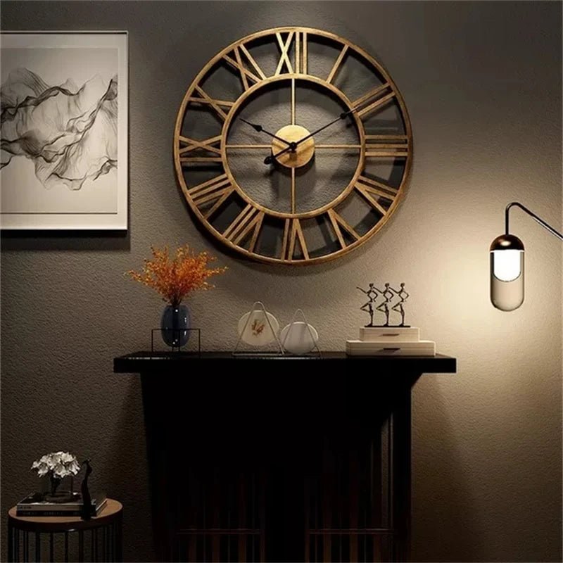 Large Size 3D Modern Wall Clock with Roman Numerals