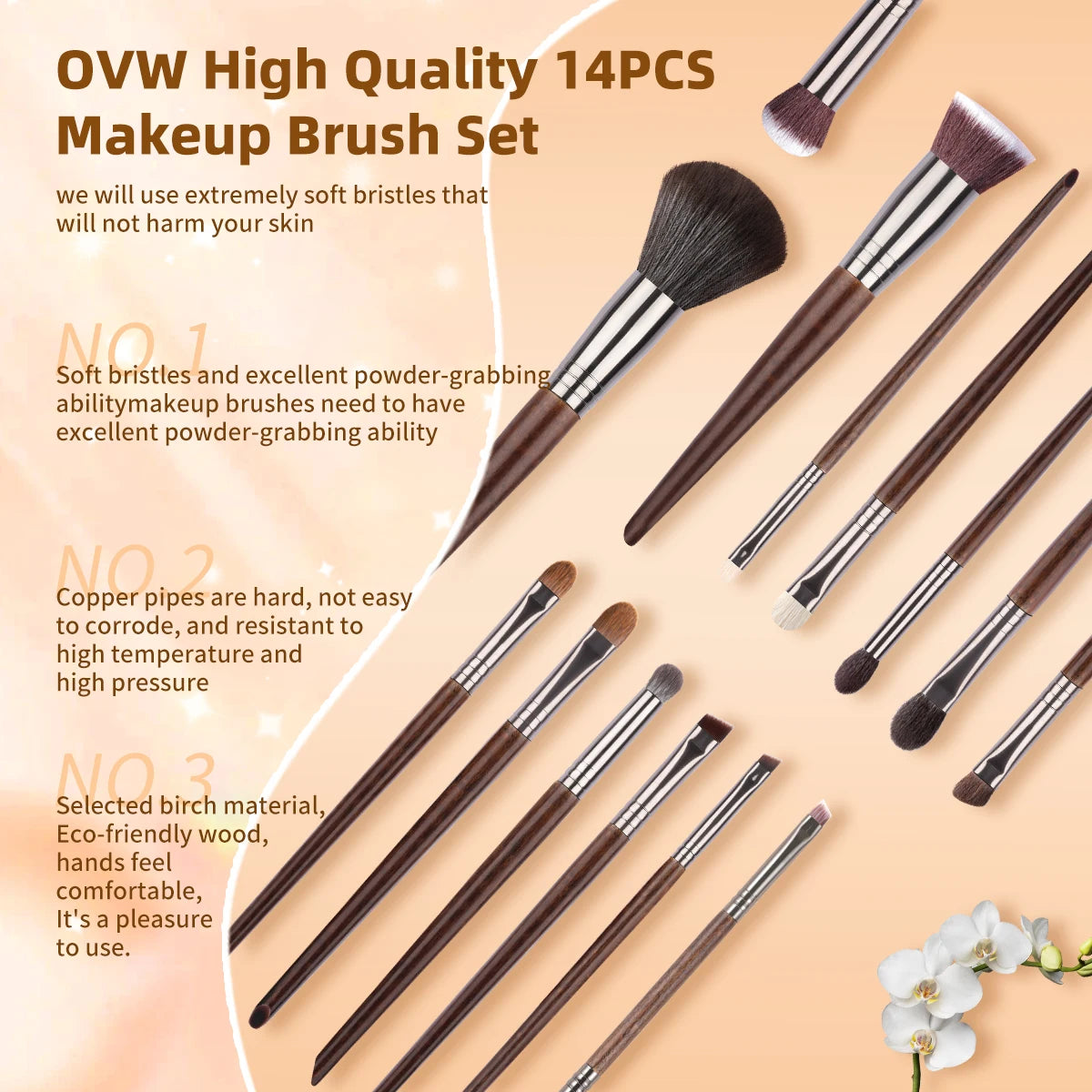 OVW 14 Piece Makeup Brush Set