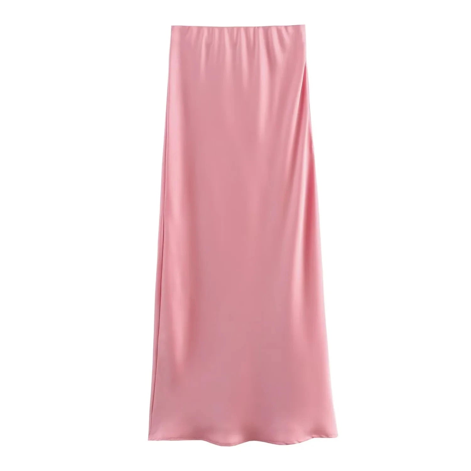 XNWMNZ Flowy Satin Midi Skirt