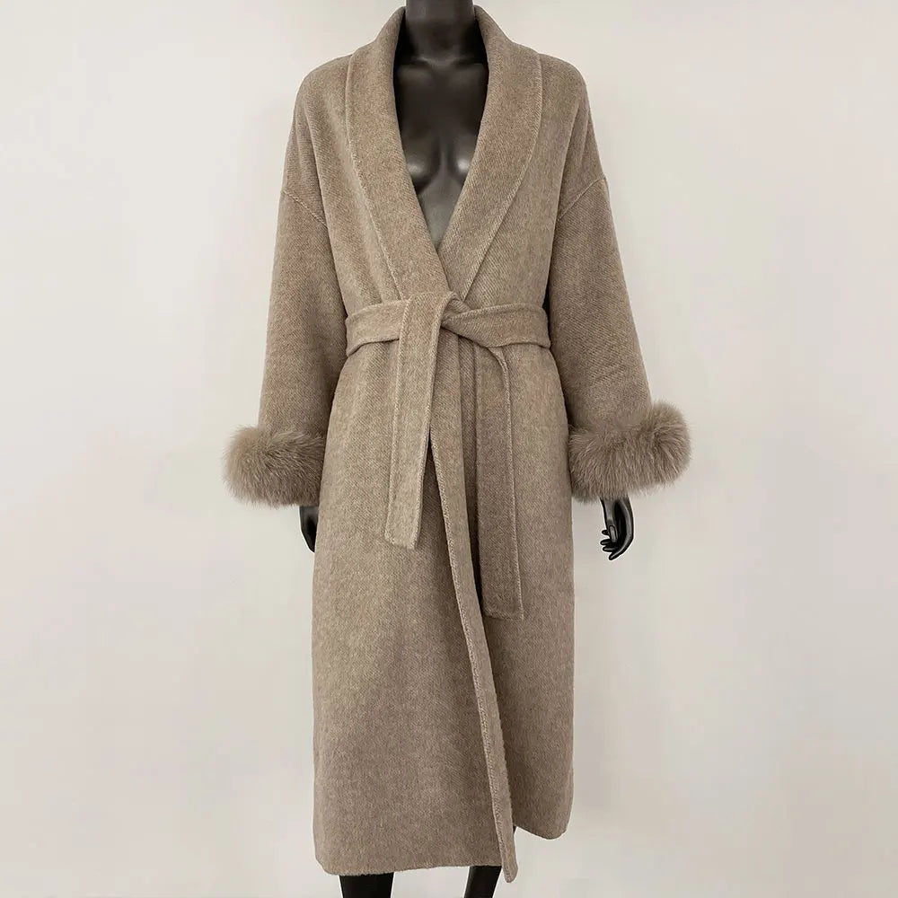 Premium Double-Faced Genuine Wool Fur Coat