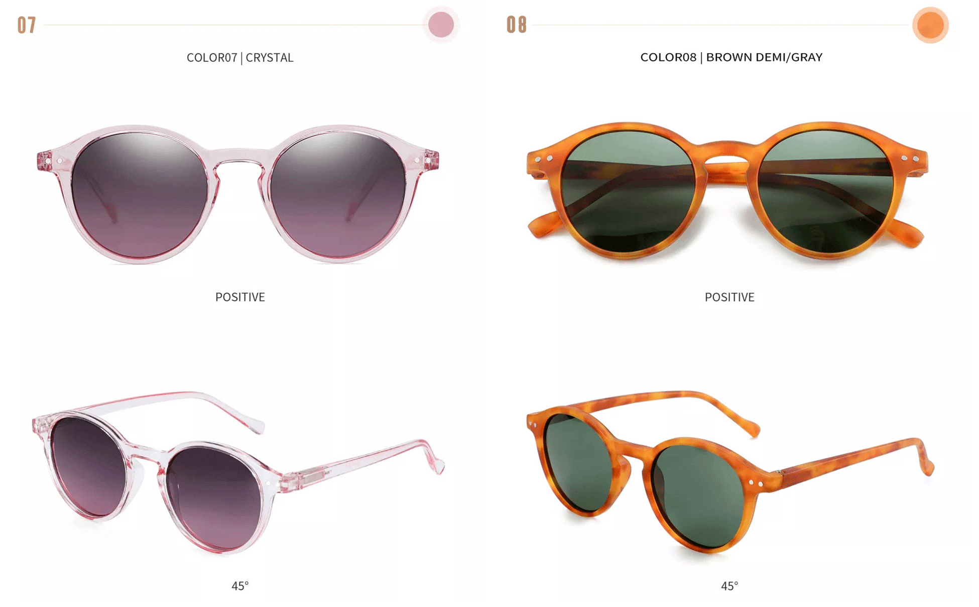 ZENOTTIC (size S) round sunglasses UV400 protection glasses Shades