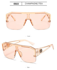 New large frame lion head one-piece sunglasses