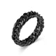 Rings Chain Link Design Stainless Steel Black Gold Silver