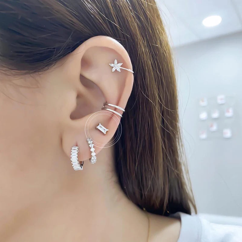 White crystal earrings (925)