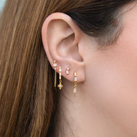 14k Gold Plated Small Zircon Stackable Hoop Earrings SetAzizaK