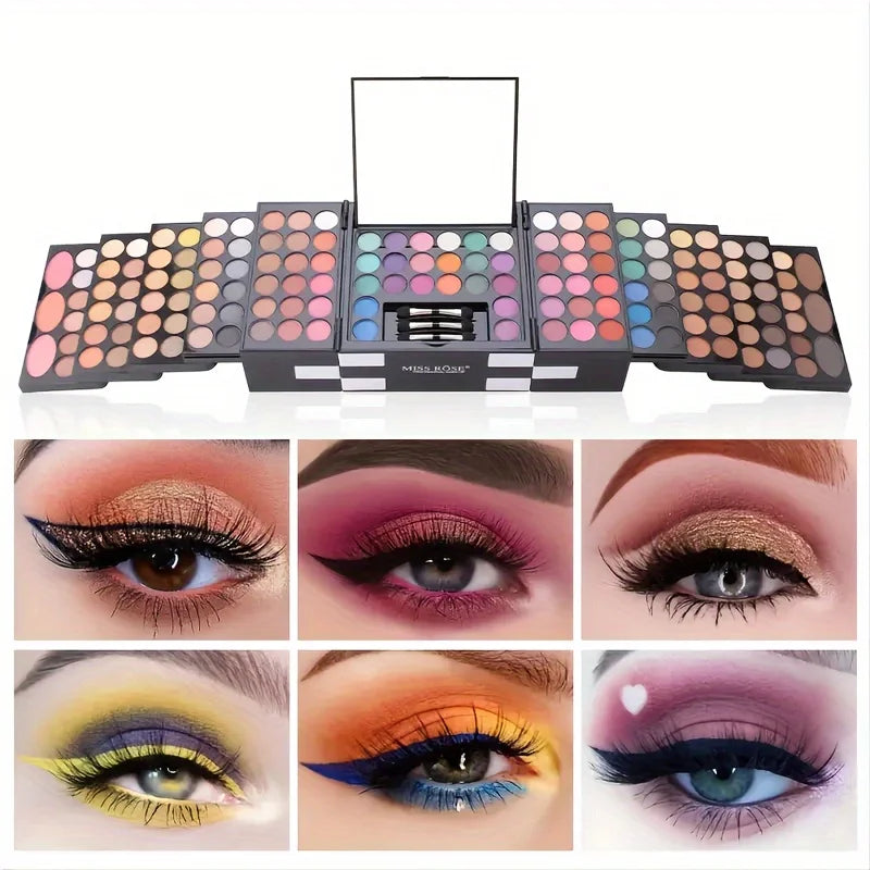 Makeup set for 142 colors eye shadow, 3 colors blush, 3 colors eyebrow powder.