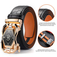 HCDW Designer Belts man Black Brown Automatic genuine leather belt for men Work Luxury Brand fashion Golf Trouser Belt male Gift