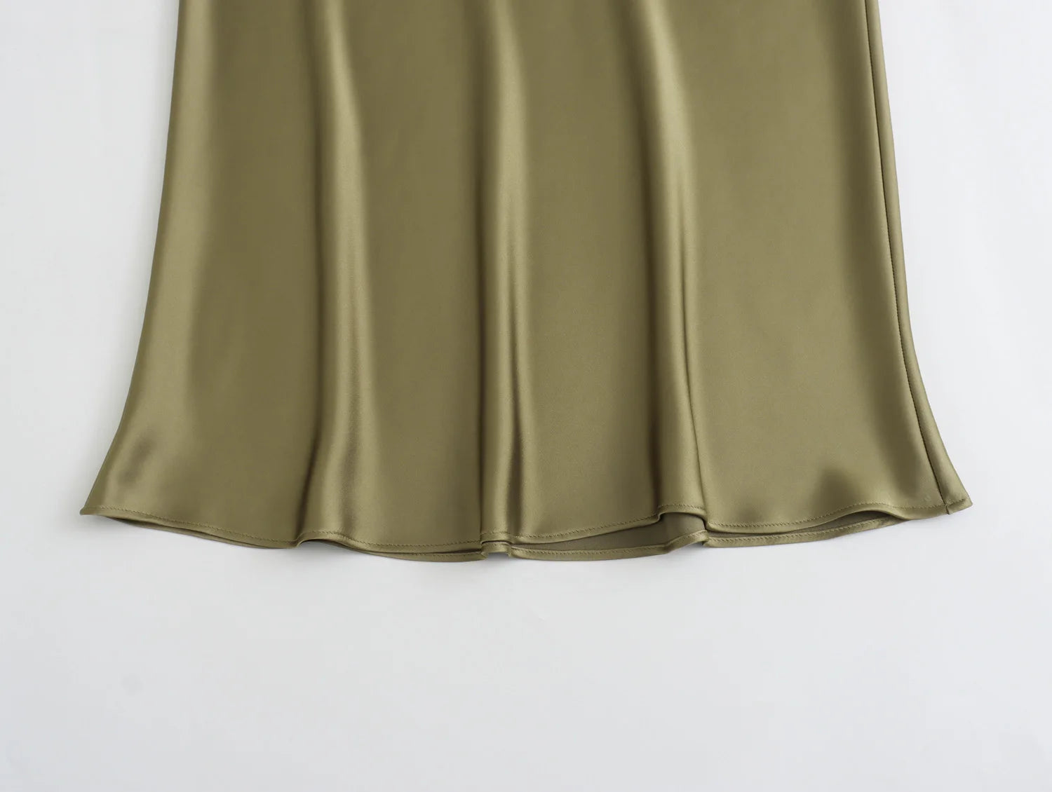 XNWMNZ Flowy Satin Midi Skirt