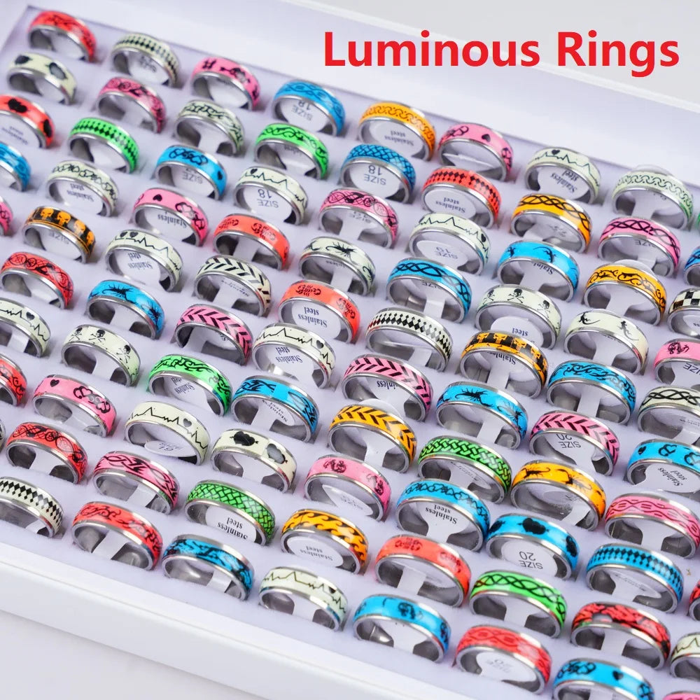 Pack of 20 classic stainless steel rings