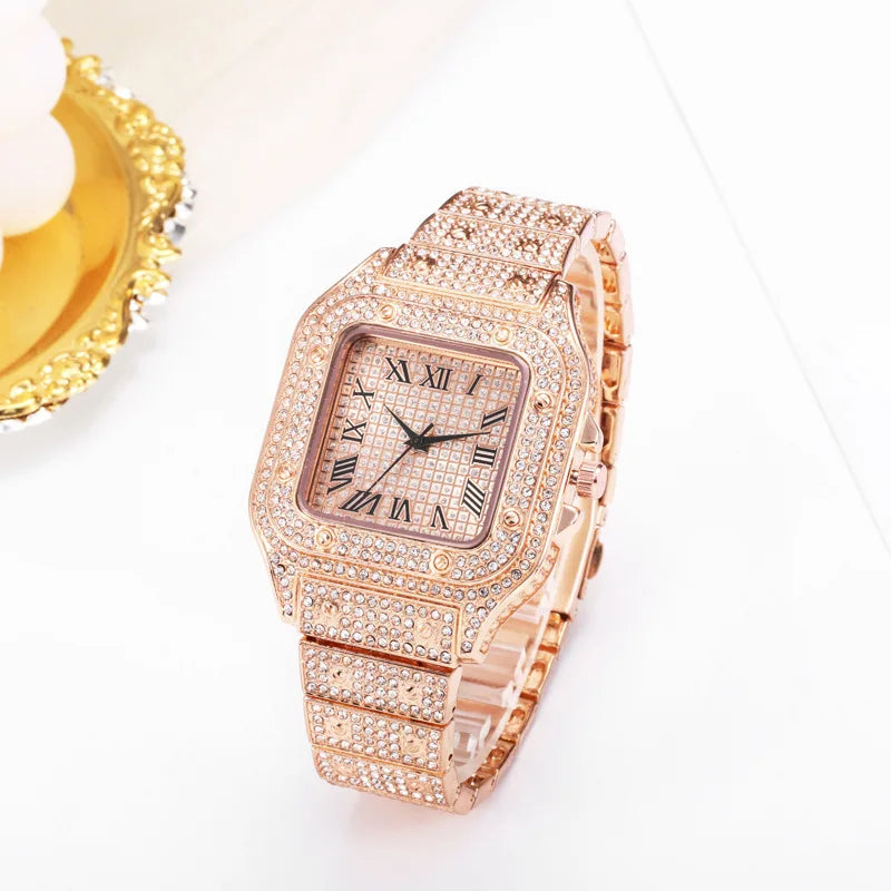 Montre UTHAI L77 Mode Luxe Or Carré Diamant