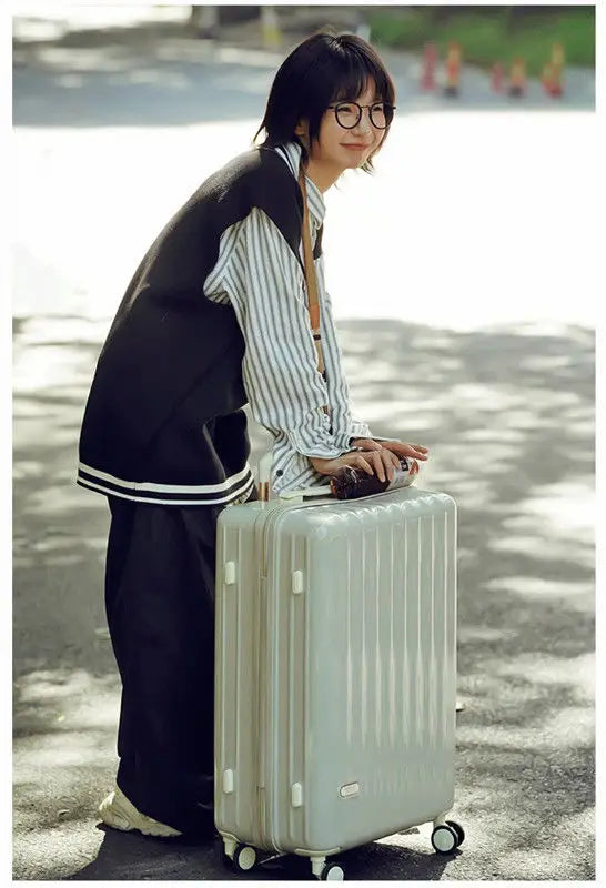 sturdy and durable travel suitcase with password