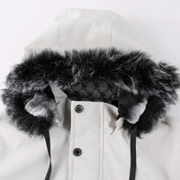 Pure color simple cotton padded cold windproof hooded cotton jacket