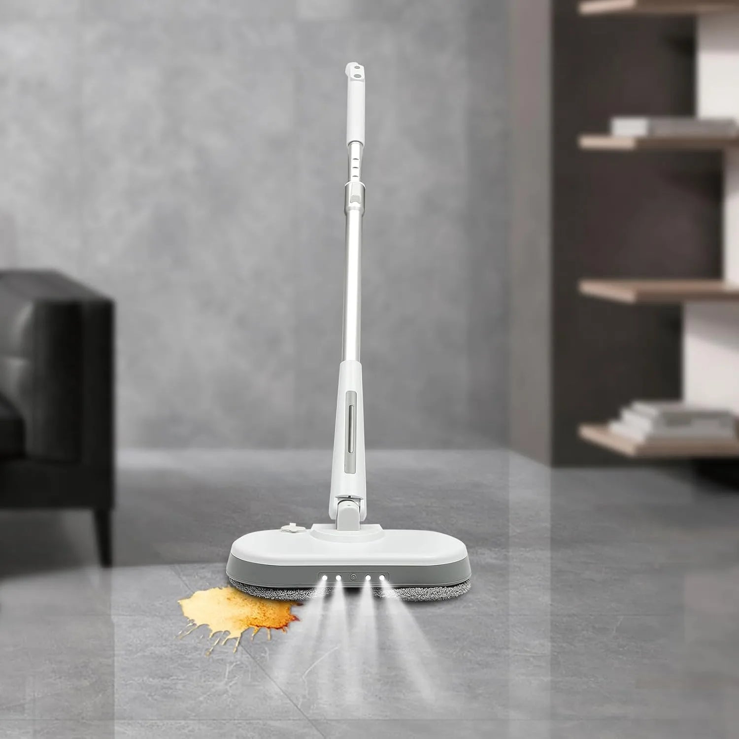 Electric broom, battery-powered spray broom for parquet, tiles, lightweight and portable