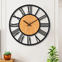 Large 3D Nordic Wall Clocks Roman Numerals Retro Round