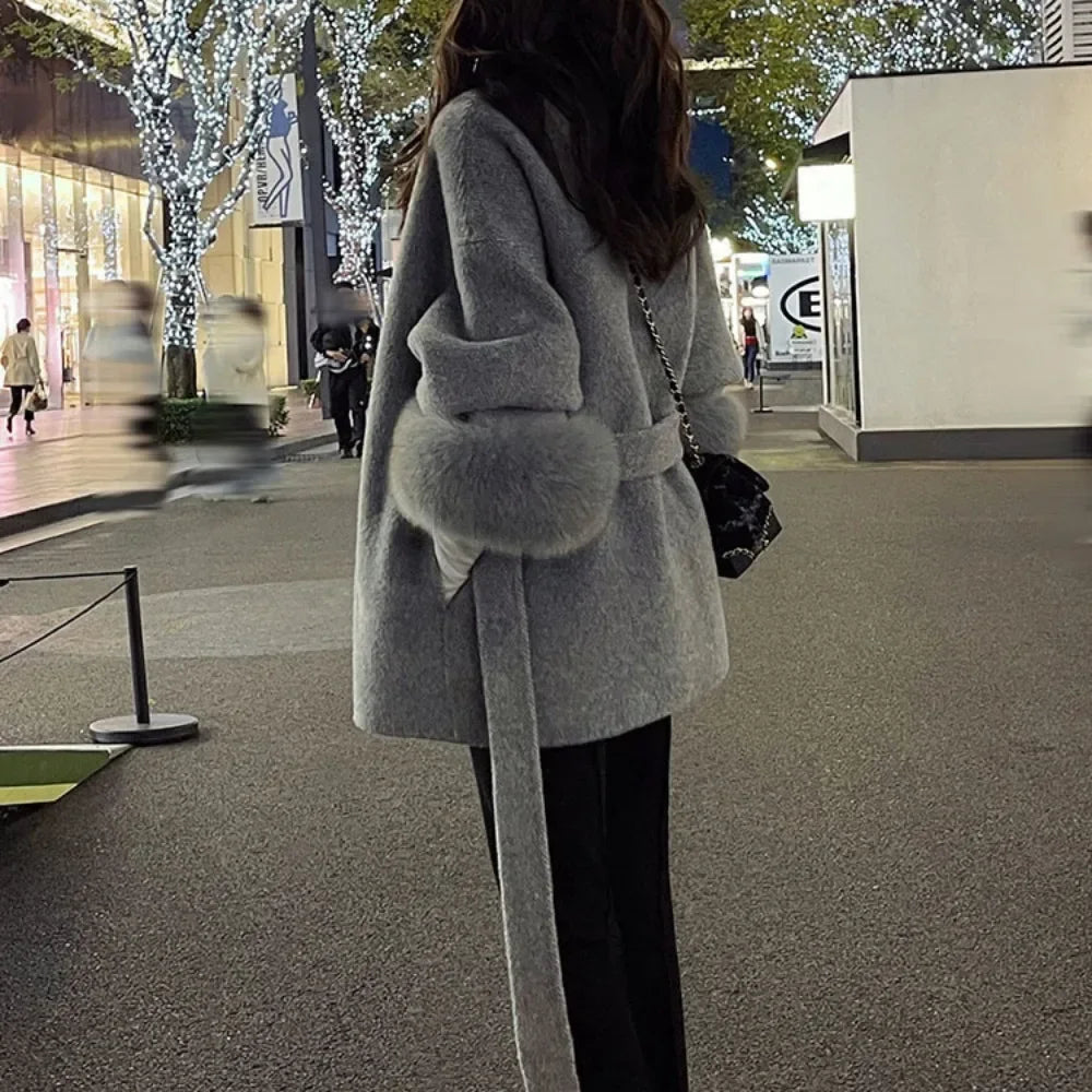 Premium Double-Faced Genuine Wool Fur Coat