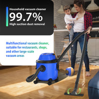 Aspirateur industriel DayPlus Hoover Wet and Dry 4800W Aspiration puissante Sans sac, 16Kpa, Capacité de 15 litres, 4 roulettes pivotantes