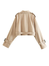 Short Belt Trench Spring Vintage Jacket