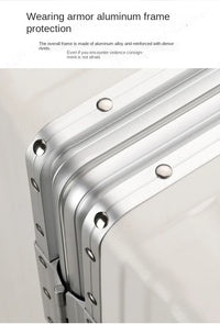 Travel Suitcase with USB Cup Holder, Aluminum Frame