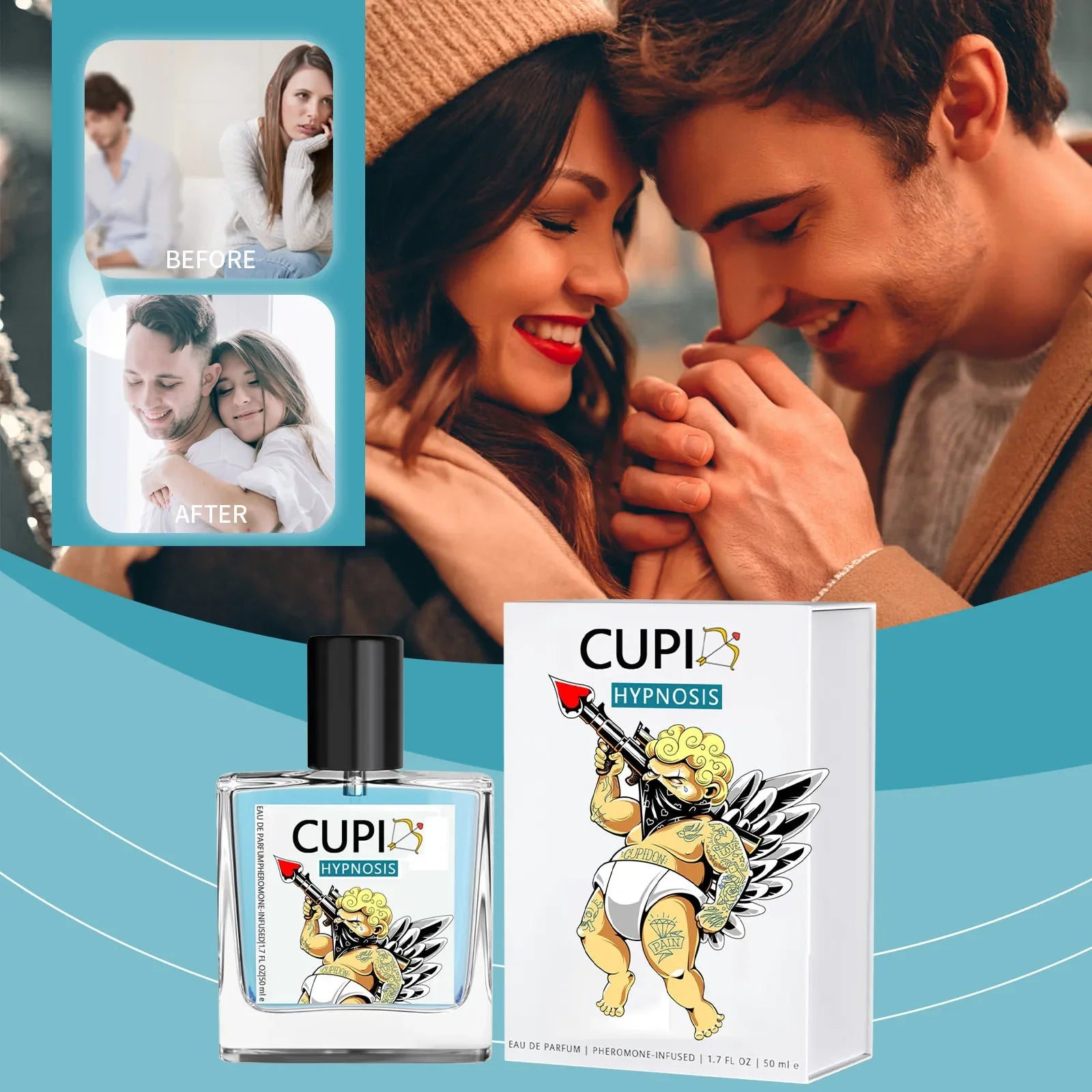 Cupid Hypnosis Perfume 50ML Original Pheromone Perfumes Long Lasting Cologne Light Fragrance