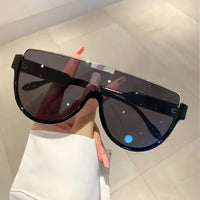 Vintage Semi-round Sunglasses Women Fashion Monoblock Outdoor Goggle Shades Trending 2023 New Design UV400 Eyewear