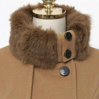 Mid-length, double-breasted, thick trench coat