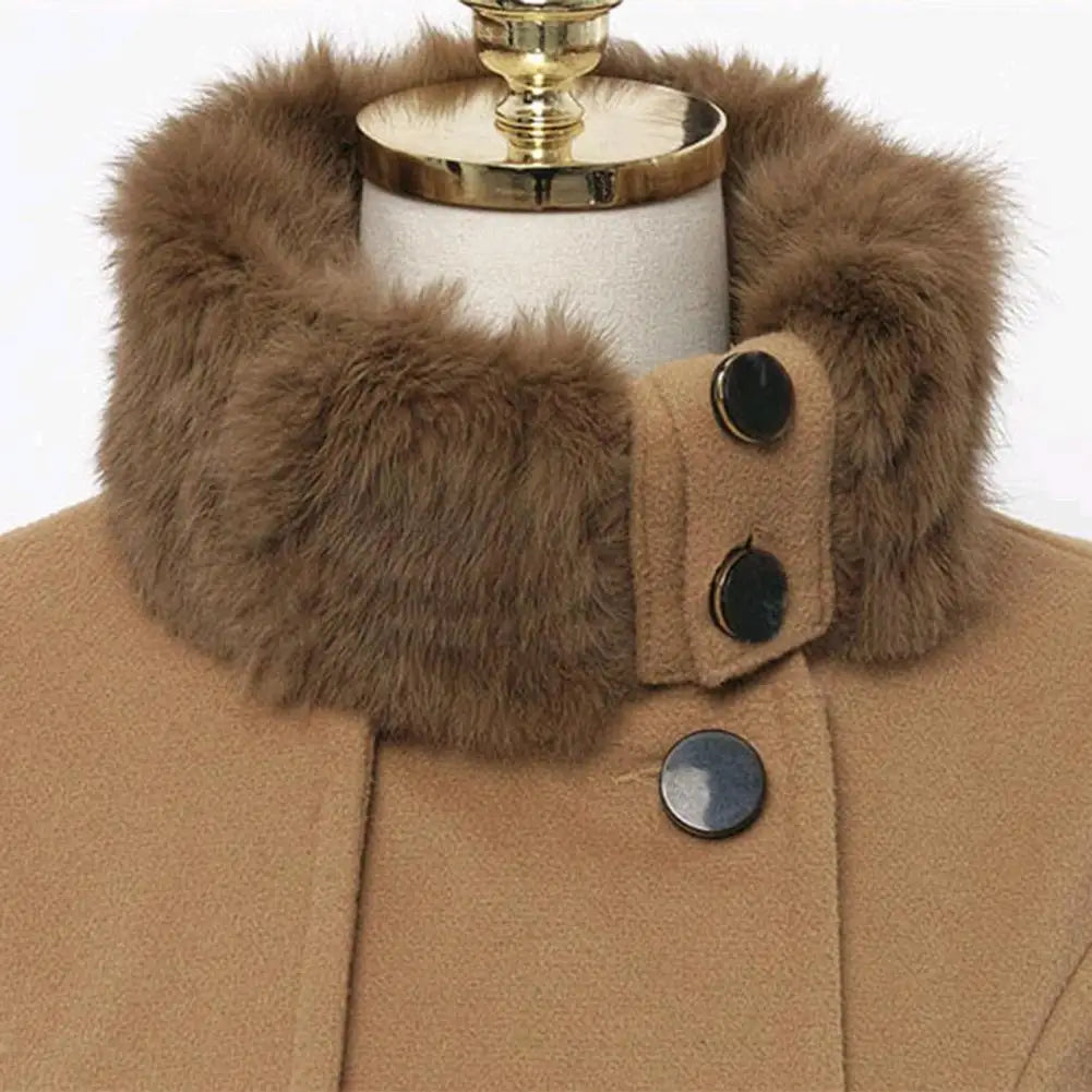 Mid-length, double-breasted, thick trench coat