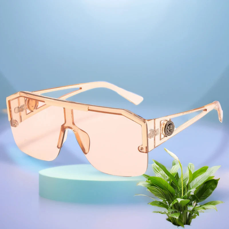 New large frame lion head one-piece sunglasses