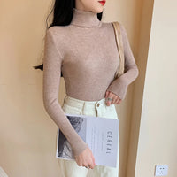 Long sleeve turtleneck knitted sweater