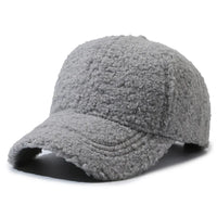 Solid Faux Lambswool Baseball Cap