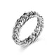 Rings Chain Link Design Stainless Steel Black Gold Silver