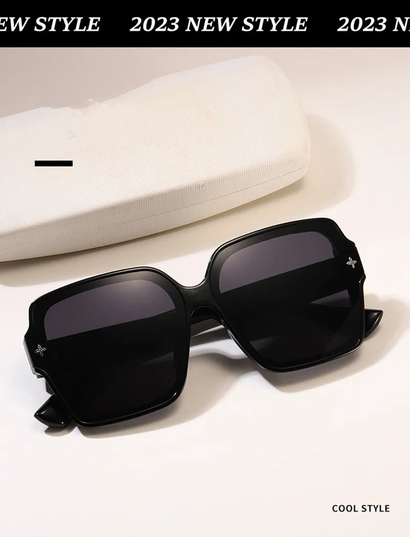 trendy square frame sunglasses