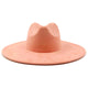 Suede fedora hat with heart shaped top, 3.75" brim