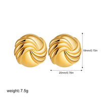 Gold Plated Textured Knot Twisted Geometric Stud Earrings