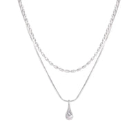 XIYANIKE Minimalist double layer water drop pendant necklace