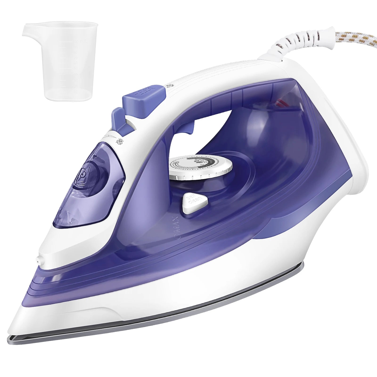 DayPlus Electric Iron Portable Steam Iron, 2400W Powerful Steam Function, Non-stick Stainless Steel Soleplate,350ml Water Tank