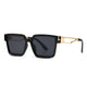 Vintage Fashion Gold Square Sunglasses Luxury Brand Classic Design