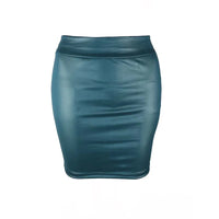 Slim faux leather pencil skirt