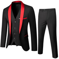 Men’s British Style Slim Suit 3 Piece Set Jacket Vest Pants