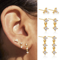 14k Gold Plated Small Zircon Stackable Hoop Earrings SetAzizaK