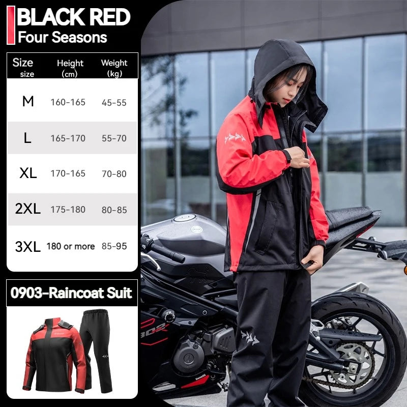 Men and women Jackets and pants Waterproof and breathable reflective raincoatAzizaK